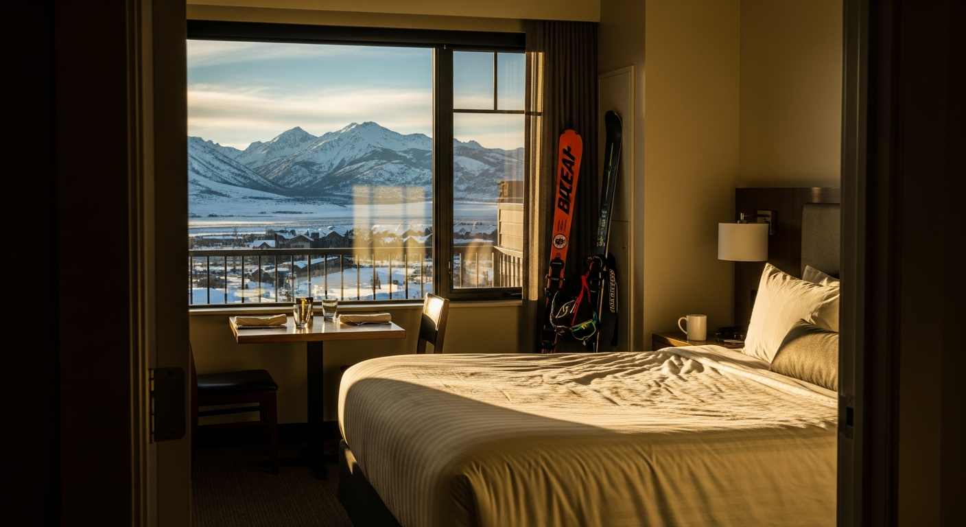 Aerial view of Bozeman neighborhoods with the Bridger Range in the background